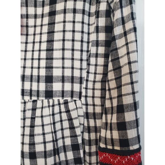 Zara Trafaluc Plaid Embroidered Drop Waist Super Cute Mini Dress, Size Small - Picture 11 of 13
